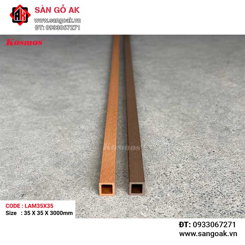 Thanh lam gỗ nhựa ngoài trời Kosmos - LAM35X35 Light Wood